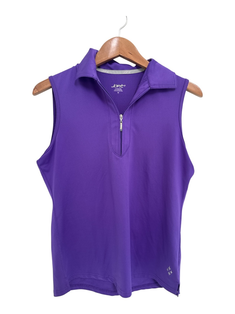 Jofit Purple Sleeveless Zip-Front Golf Polo